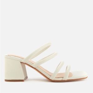 Clarks Sheer65 Mule White Leather Size 6.5